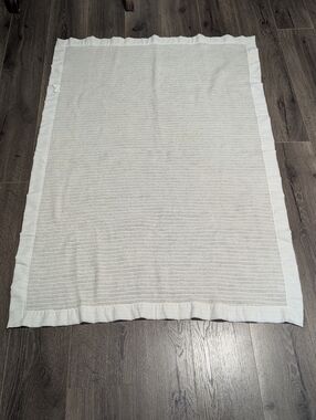 ESMOND | Vintage Waffle Weave Baby Blanket with Satin-like Trim | 50x34. Vintage